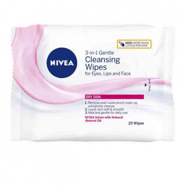 Nivea Dry & Sensitive Facial Cleansing Wipes 25 Count