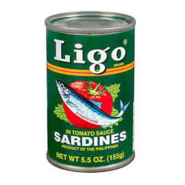 Ligo Sardines In Tomato Sauce Green 155g