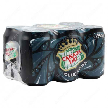 Canada Dry Club Soda Can 300ml x 6 Pieces