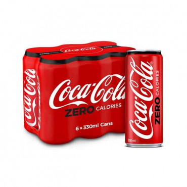 Coca Cola Zero Calories Can 330ml x 6 Pieces