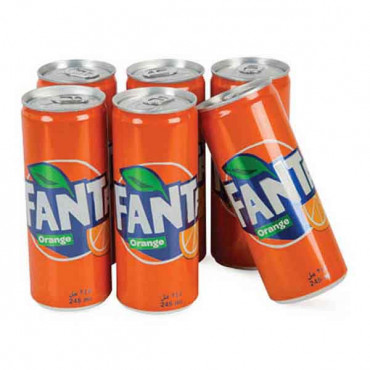 Fanta Orange Regular Cans 245ml x 6 Pieces