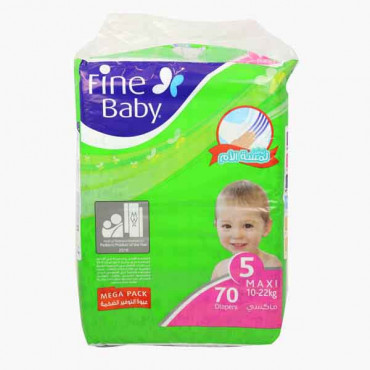 Fine Baby Diaper Green Super Dry Large, 74 Counts