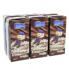 Al Rawabi Chocolate Long Life Milk 200ml x 6 Pieces