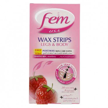 Fem Leg And Body Wax Strip Strawberry