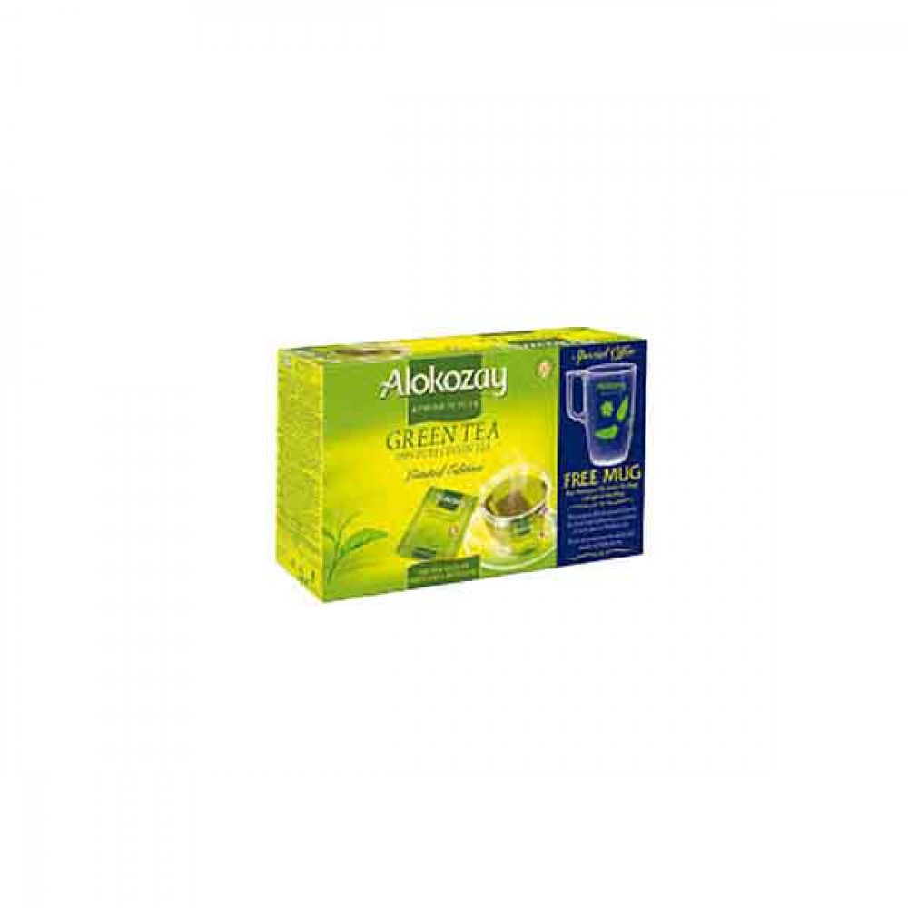 Alokozay Green Tea 100 Tea Bags +Mug