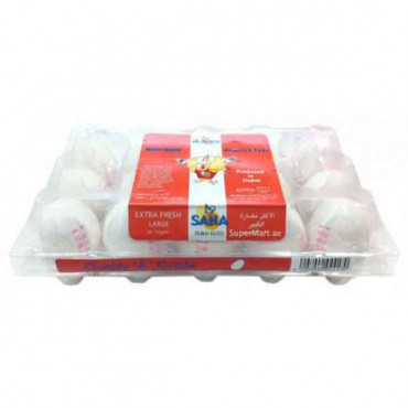 Saha Dubai Large White Eggs 15 Pieces