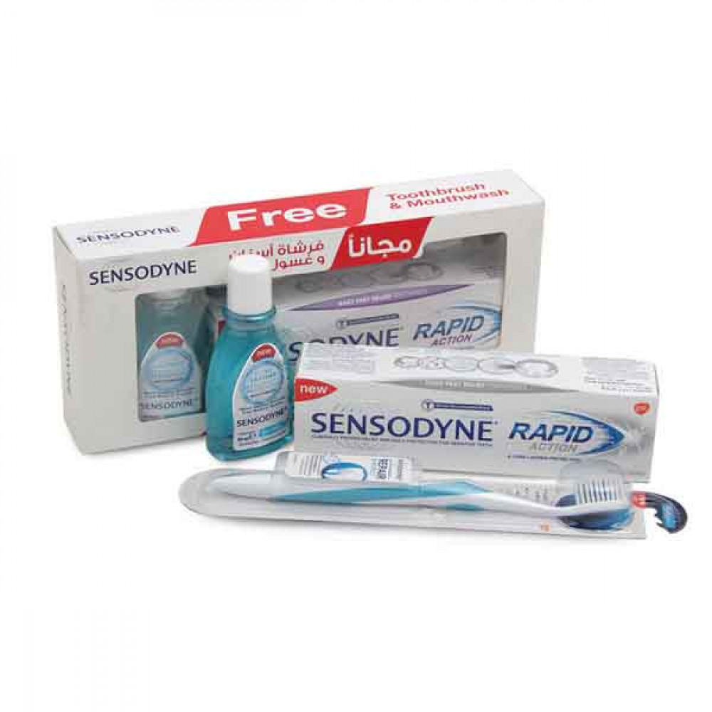Sensodyne Tooth Paste 75ml+Tooth Brush + Mouth Wash 50ml
